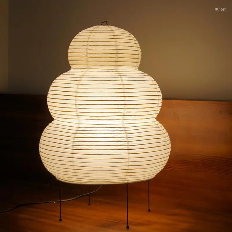 테이블 램프 일본 라이스 페이퍼 램프 거실 침실 홈 장식 디자이너 책상 조명기구 연구 읽기 야간 스탠드 조명