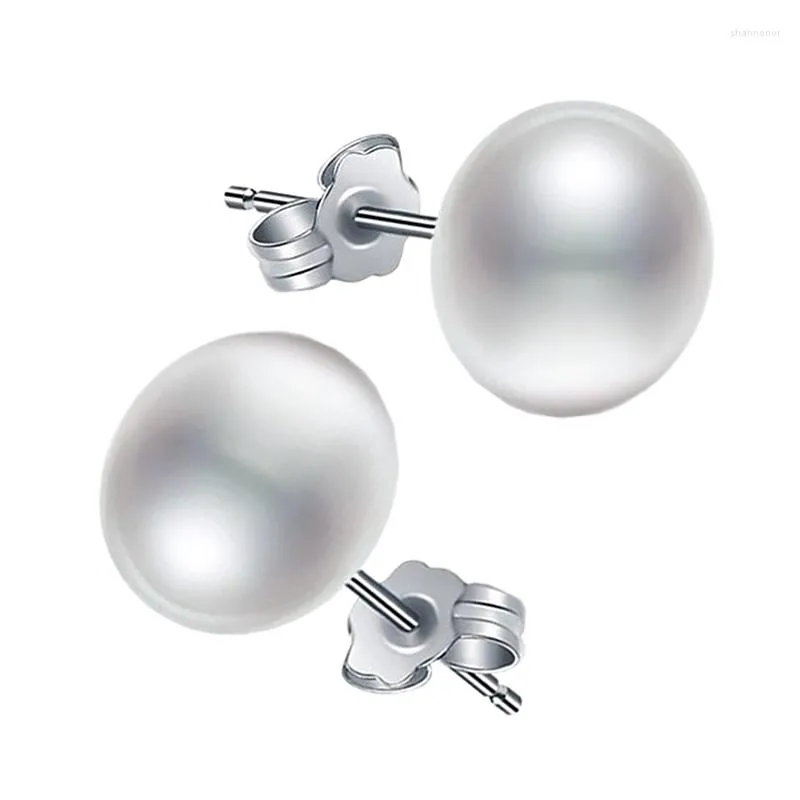 Pendientes Sinya de Plata de Ley 925 con perlas de agua dulce de gran calidad, joyería ED00095, diámetro de perla de 9,5-10mm