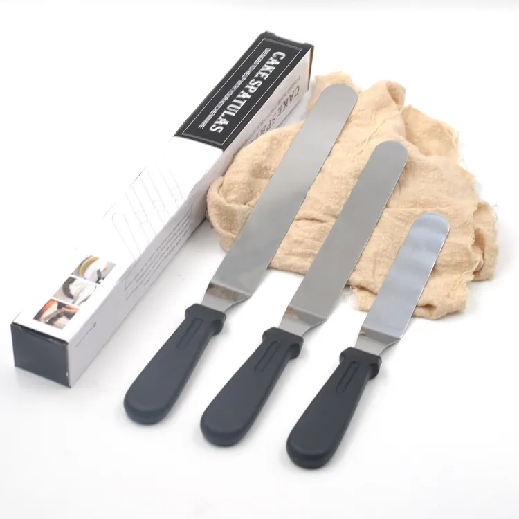 Jam Cream Scraper 3 Pieces Set Kitchen Tools Stainless Steel Cake Spatula Baking Tools 122634