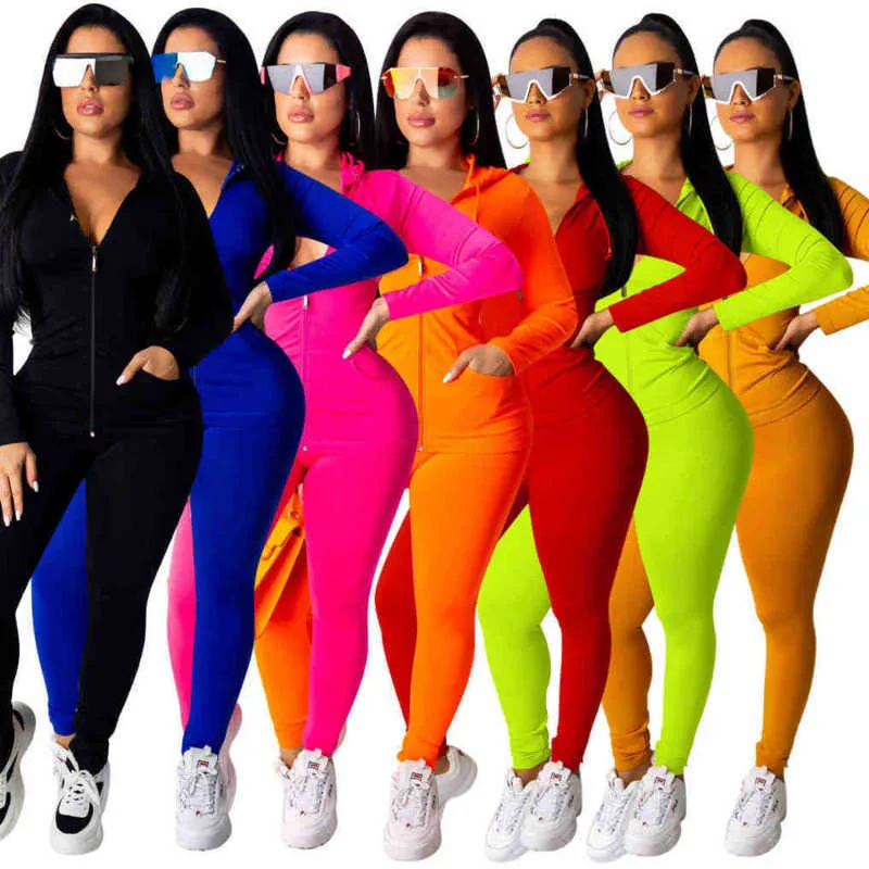 Vrouwen trainingspakken 2 stuks outfits 2023 Desinger SweatSuit lange mouw ziper jas jas roze fiets joggers set plus size vrouw kleding