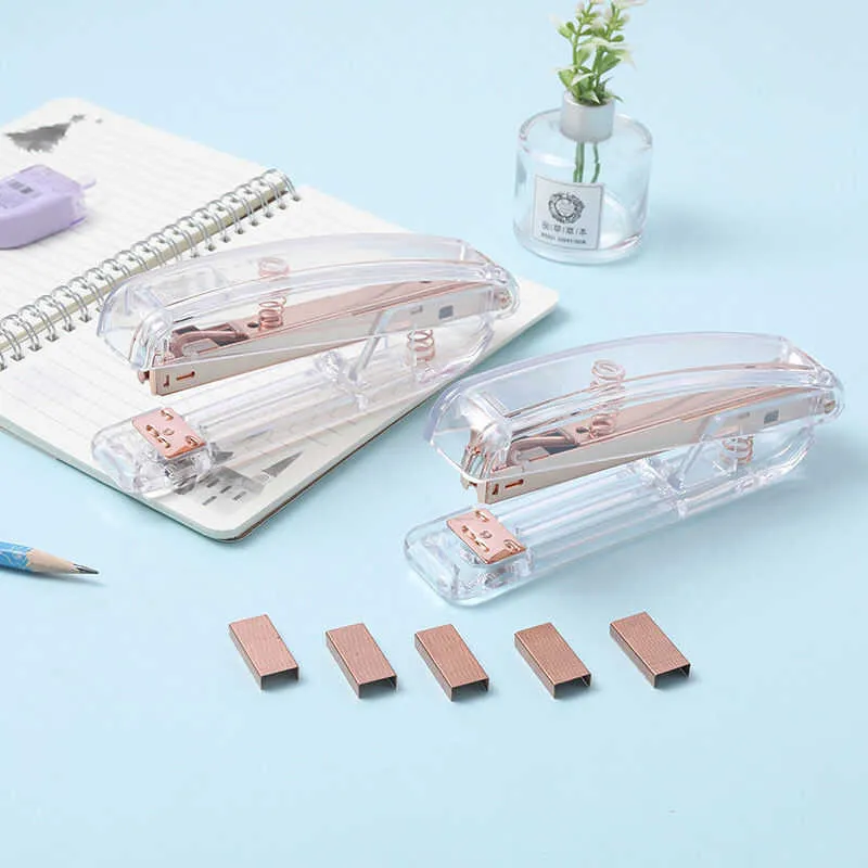 Rose Gold Stapler Edition Metal Manual Staplers Office Accessories School Stationery Supplies