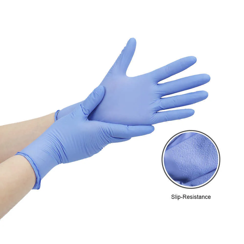 20 pieces Powder Free Ice Blue Disposable Nitrile Gloves For Light Industrial Manufacturing Touch Screen Automotive