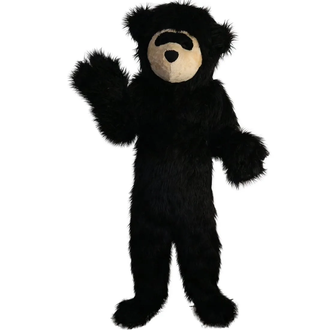 Costume da mascotte di orso di peluche nero Fursuit Costume da personaggio dei cartoni animati di ruolo animale unisex