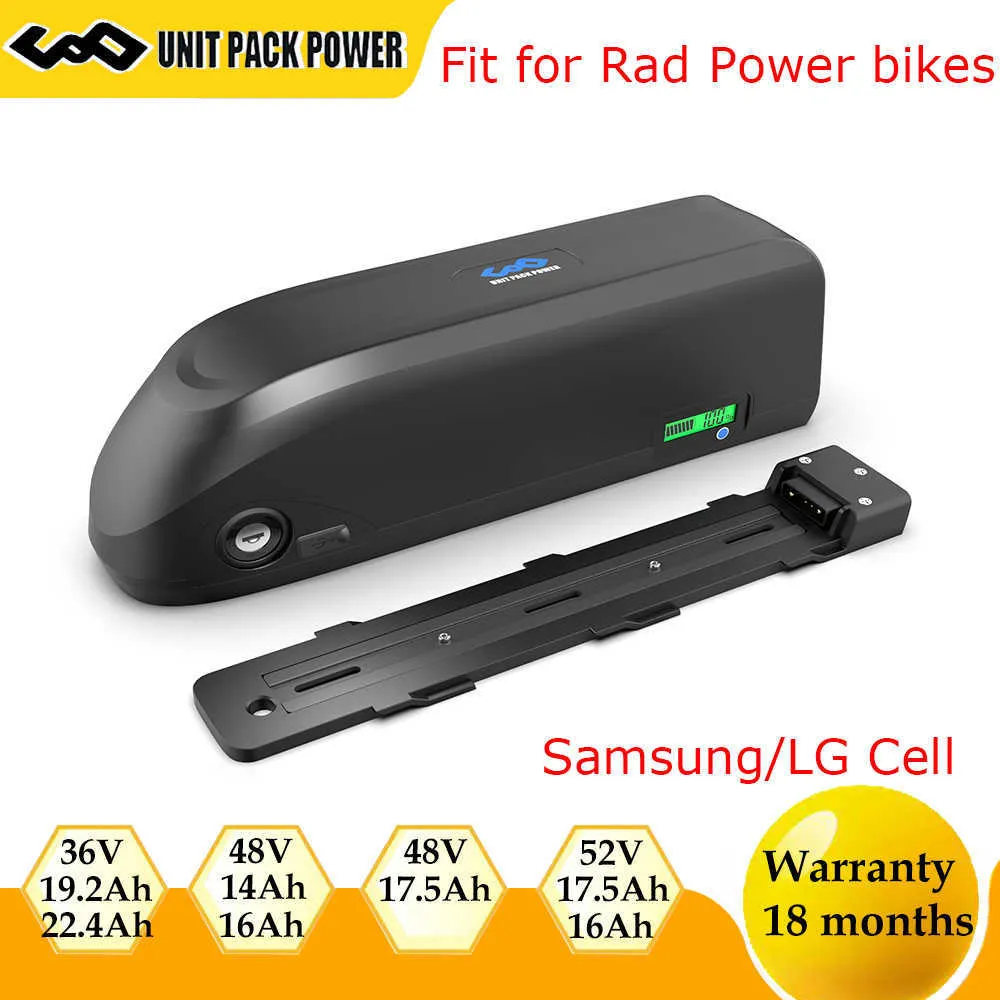 Electric Bike Battery Samsung LG Cells 48V 52V 17.5Ah 16Ah 14Ah 36V 22.4Ah 19.2Ah Fit for Rad Power Bikes Mileage Extension