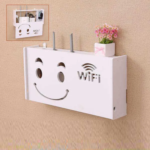 Wall Mounted Router Shelf - Cable Organizer Box, Wireless Power Strip ...