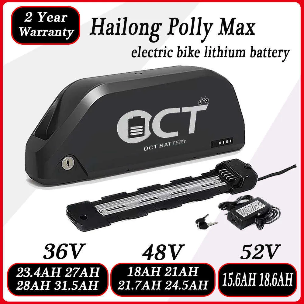 Hailong Polly Max 36V 28AH 48V 20AH EBIKE Batteri 18650 Samsung Celler