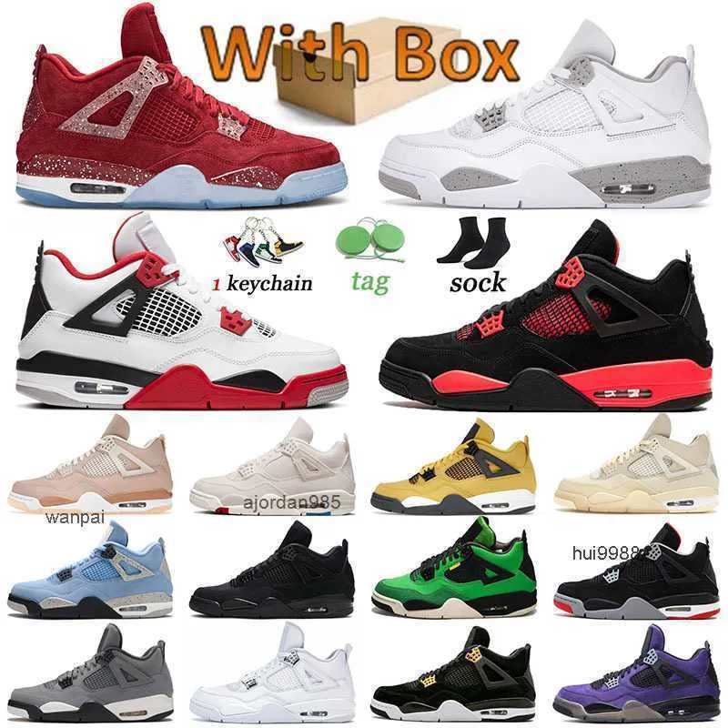 2022 4 Jumpman Basketball Chaussures Toile Black Cats 4s Zen Master Shimmer Red Thunder Hommes Baskets Blanc Oreo Royalty Taupe Haze Sports JORDAM