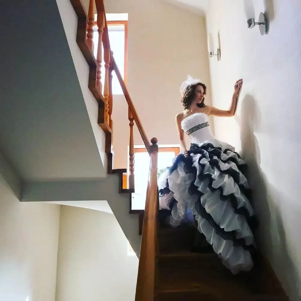 Gothic Black And White Wedding Dresses Corset Bridal Gowns Vintage Victorian | eBay Gothic Black And White Wedding Dresses Corset Bridal Gowns Vintage Victorian | eBay