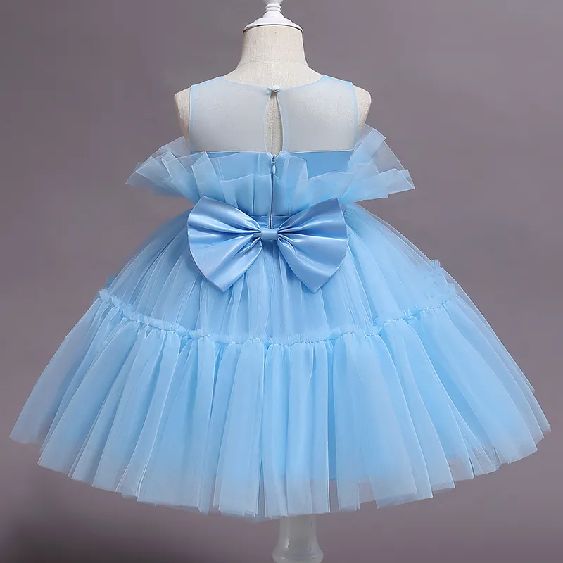 Baby Evening Party Dresses for Girls Toddler Kids Wedding Princess Gown Girl Elegant Birthday Dress Tulle Bridesmaid Clothing