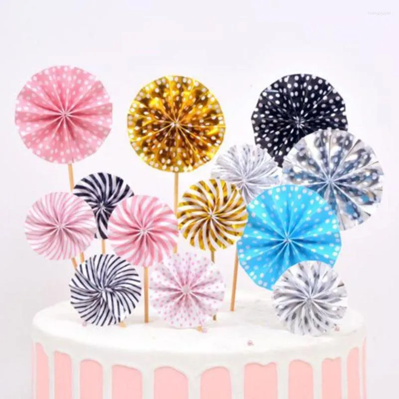 Fournitures de fête 4 pièces/sac fleur gâteau Topper anniversaire mariage haut drapeau Cookie cuisson décoration fête