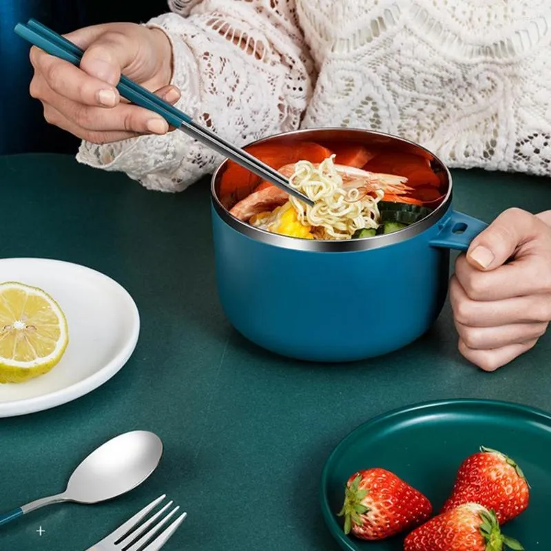 Kommen 900 ml/1200 ml noedelschaal salade rijst gemakkelijk tot opslag grote capaciteit 304 roestvrijstalen anti-reuzen mengen voor noedels