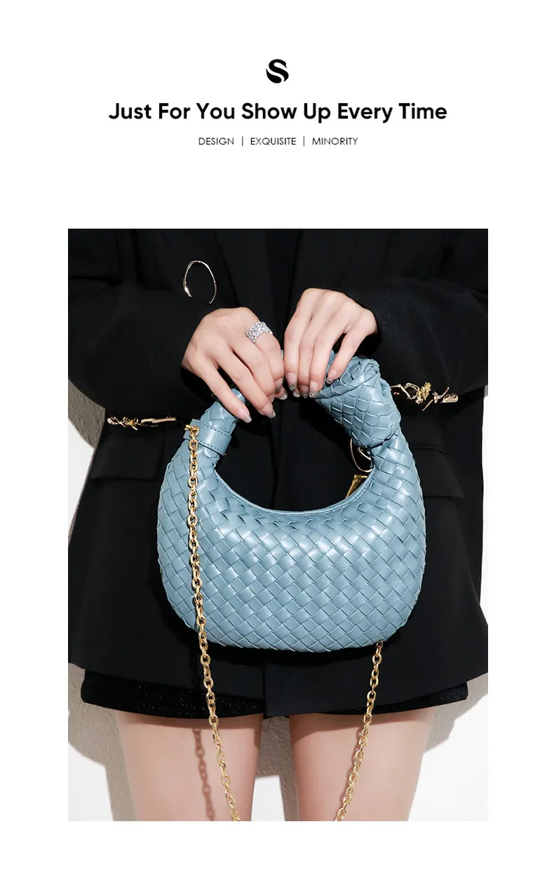定番 DHgate.com:2024Trendy 7-Color Handwoven Leather Shoulder Bag マフラー・スヌード