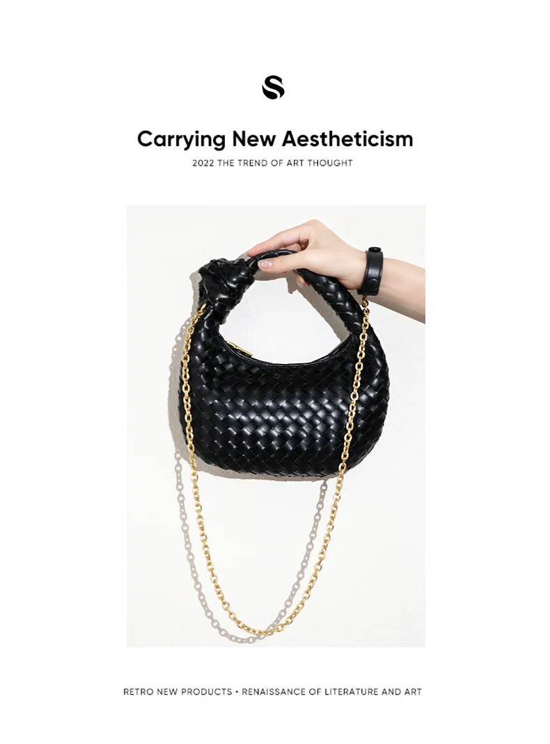 DHgate.com:2024Trendy 7-Color Handwoven Leather Shoulder Bag