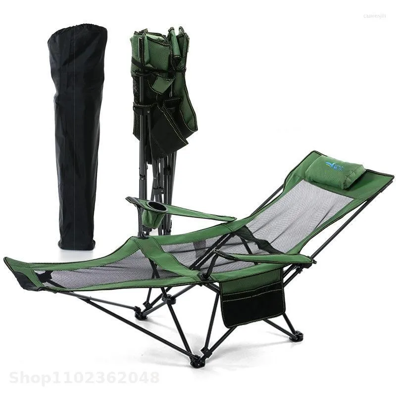Camp Furniture Adjustment Outdoor Portable Folding Chaise Lounge Chair Multi-function Recliner Bed Beach Armchair Footrest Camping