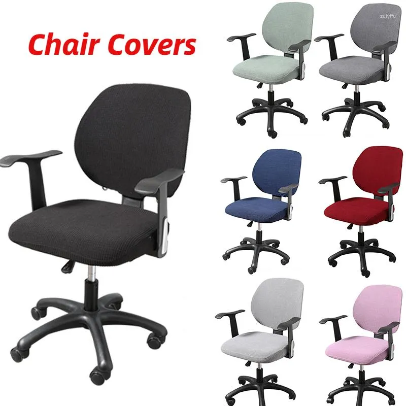 Housses de chaise extensibles pour ordinateur et bureau, universelles, rotatives, lavables et amovibles, en élasthanne