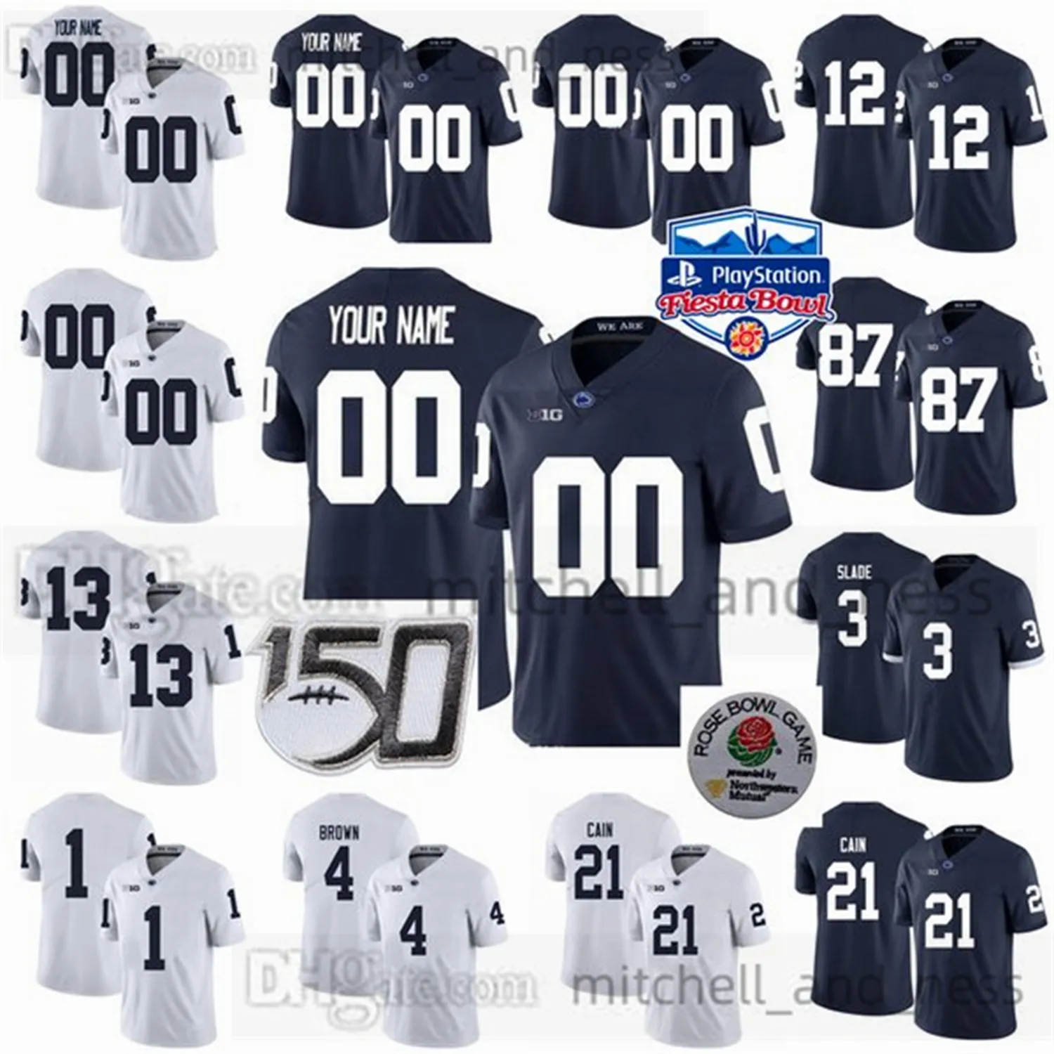 Custom S-6XL NCAA Penn State Nittany Football Jersey 1 KJ Hamler 2 Marcus Allen 3 Parker Washington 9 Trace McSorley 11 Micah Parsons