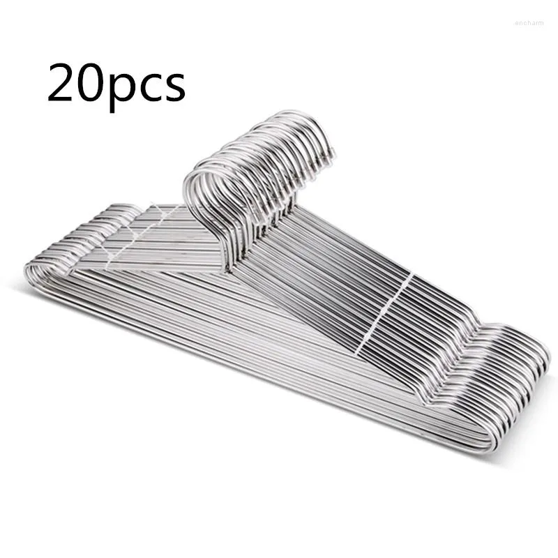 Hangers 20pcs/lot 42cm Stainless Steel Strong Metal Wire Coat Hanger Standard Suit Clothes