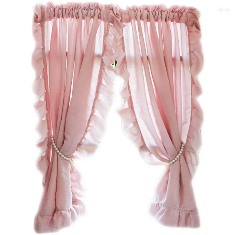 Curtain Roman Warm Pink Tulle Curtains With Ruffle Household Kitchen Bedroom Window Drapes In Living Room Home Decor