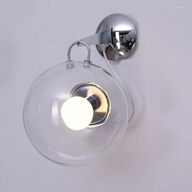 Lámpara de pared nórdica Simple burbuja de jabón LED personalidad moda mesita de noche dormitorio pasillo balcón vidrio LB32713