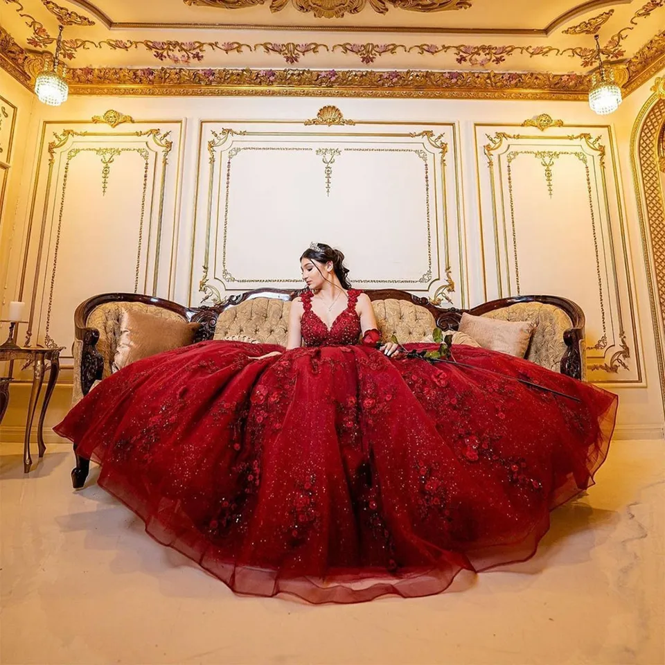 quinceanera dresses wine red Wine Red Quince Dress