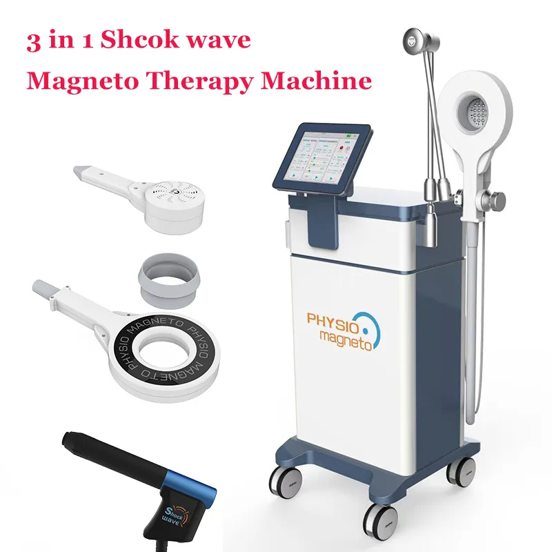 근육 및 뼈 통증 완화 및 ED 치료를위한 EMTT Physio Magneto 요법을 가진 공압 ESWT 충격파