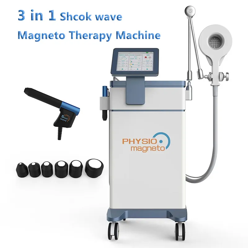 3 in1 근골격계 질환 치료를위한 자기 요법 장치 기계 목 통증 완화 PEMF Magneto Therapy 장비 충격파