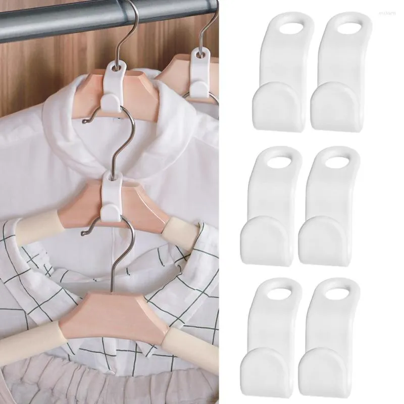 Cintres 6/12 pièces Mini cintre en plastique connecteur crochet empilable garde-robe porte-manteau support économise de l'espace
