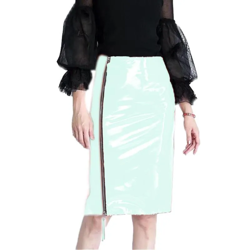 Plus size wet hot sale look pencil skirt
