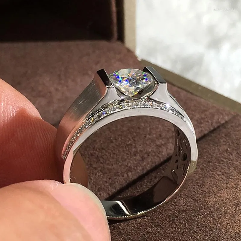 Mens Modern 14K White Gold 3.0 Ct Princess Black Diamond Wedding Ring  R1132-14KWGBD | Decorum Jewelry