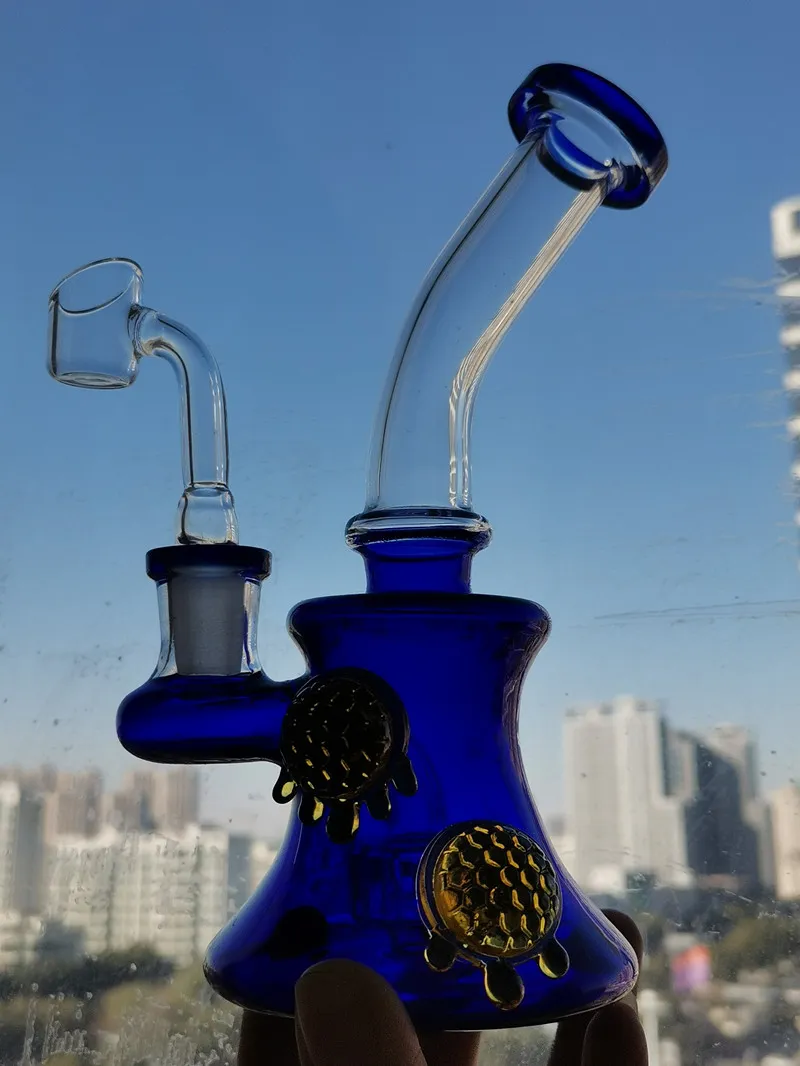 Copo de vidro Bong Hookahs Mini Dab Rigs inebriante Vidro Fumaça de óleo Cachimbos de água Acessórios exclusivos para fumar com tigela de 14 mm 7,1 polegadas