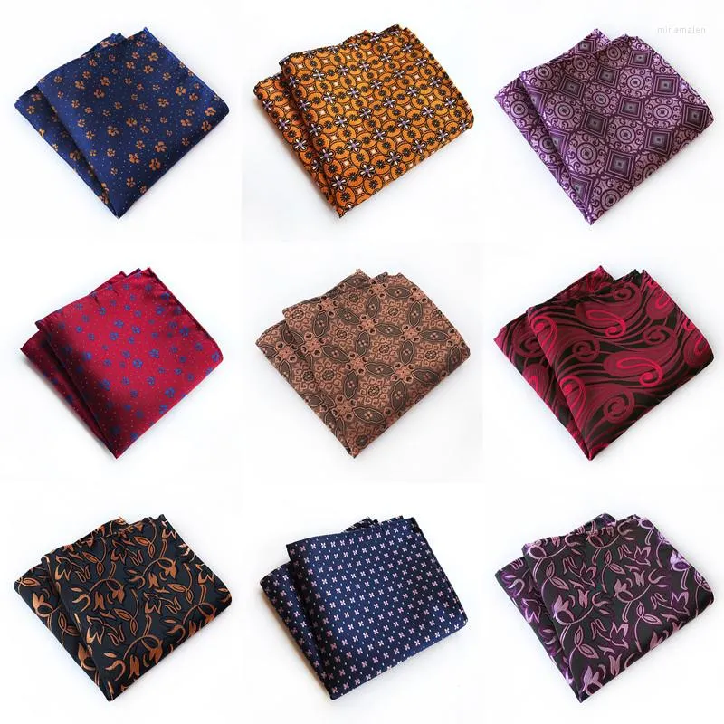 Bow Ties CityRaider Brand Floral Pattern Navy Blue Red Burgundy Silk Handkerchiefs For Men Cotton Pocket Square Wholesale VIP Link C014