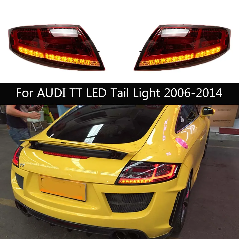 Ensamblaje de luces traseras de coche, luces de circulación de estacionamiento inverso para AUDI TT, luz trasera LED 2006-2014, lámpara trasera, luces de señal de giro dinámicas Streamer