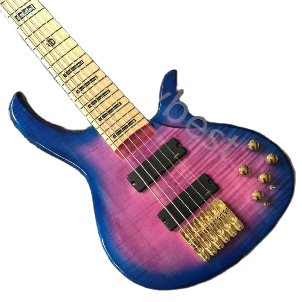 Lvybest elektrikli gitar özel kızılağaç gövdesi aktif pikap altın donanım elektrik bas gitar