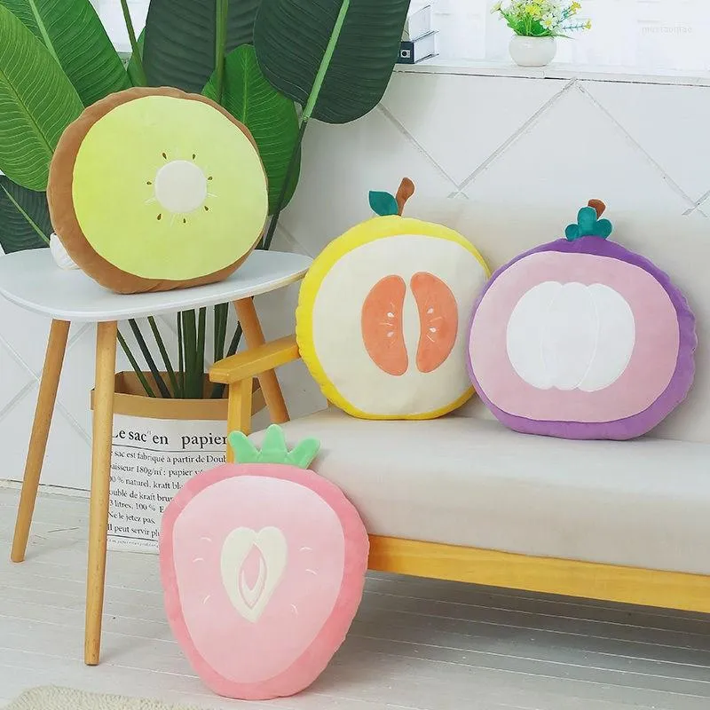 Travesseiro 2 em 1 frutas fofas e manta de brinquedo de brinquedos de pelúcia simulação criativa Kiwi Strawberry Baby Gift