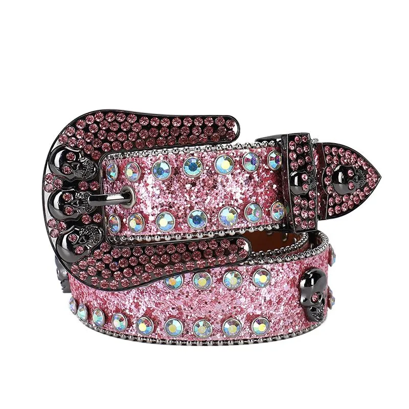 2023 Western Cowboy Studded Belt Shinning Unisex Luxury