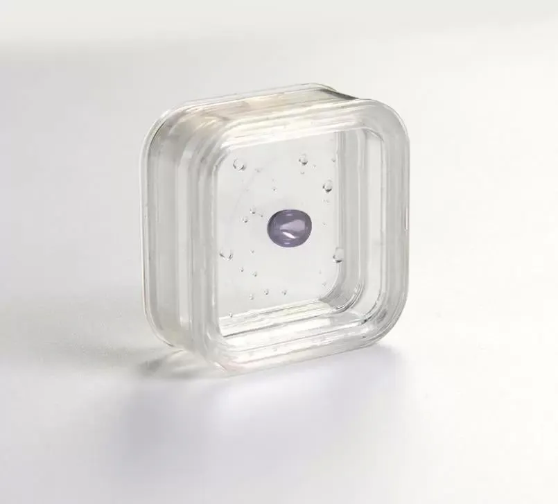 55*55mm Transparent Floating Display Case Earring Gems Ring Jewelry Suspension Packaging Box PET Membrane Stand Holder