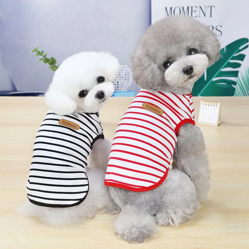 Hondenkleding gestreepte zomerkostuum Pomeranische pug huisdieren Kleding Small Vest Yorkshire Terrier Supplies Puppy Cat