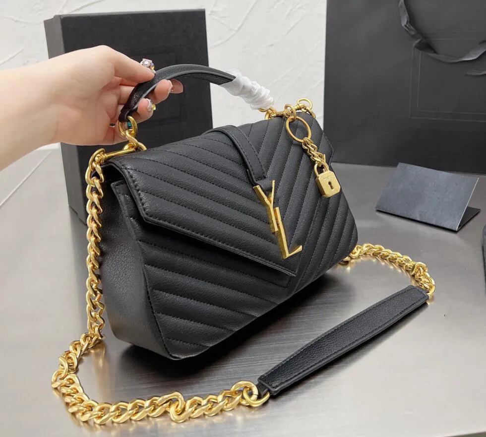Black Calfskin Designer Loulou Shoulder Bag With Quilted Chain And Double Flap Classic Fashion Tote For Women From Bag 07 32.17 DHgate.Com