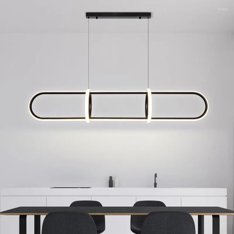 Lampadari Modern Simple Dining Room Lampadario a LED Cucina Soggiorno Camera da letto Home Illuminazione per interni Decor Lampada dimmerabile con telecomando