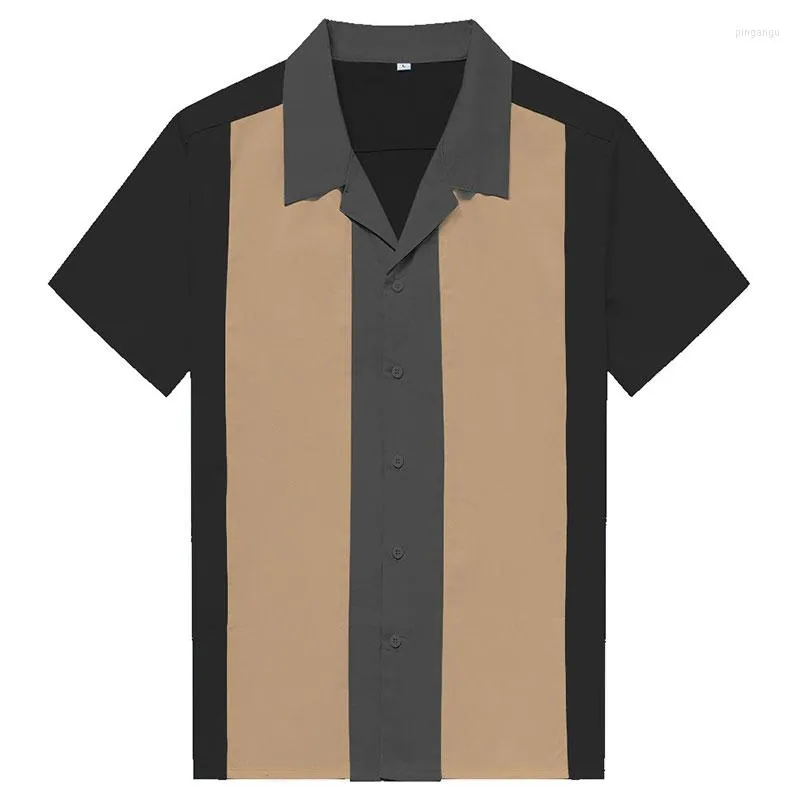 Camisas Casuales Para Hombres Camisa Charlie Harper Rayas Verticales Para Hombres 50s Rockabilly Button Down Algodon Manga Corta Vestido Vintage De 24 32 DHgate