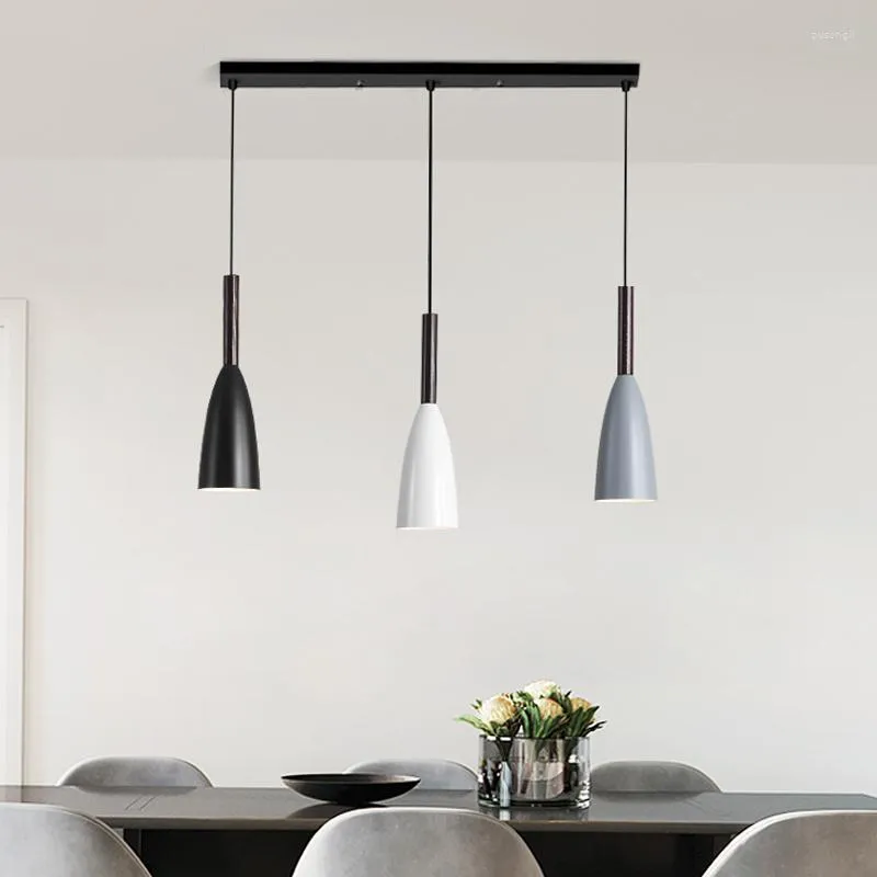 Lâmpadas pendentes Lâmpada LED nórdica Candelier pendurado Light Light Industry Modern for Dining Room de cozinha mesa quarto e27 preto