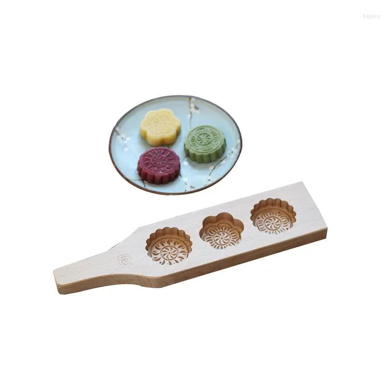 Baking Moulds XUNZHE Wooden Kitchen Mold Cartoon Flower Good Luck Moon Cakes Model Rice Cookies Muffins Make Pastry Helpers