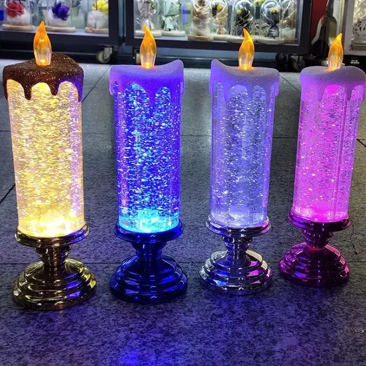 Christmas Valentines Day Birthday Decoration Colorful Fantasy Crystal Candle Decoration Tourist Souvenir LED Night Lights