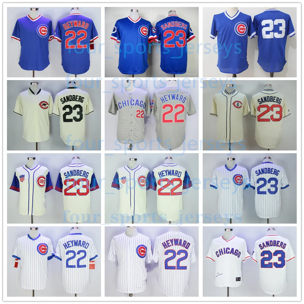 Retro baseballtröjor 22 Jason Heyward 23 Ryne Sandberg Herr Dam Ungdom Storlek S--6XL sdskndsasdas