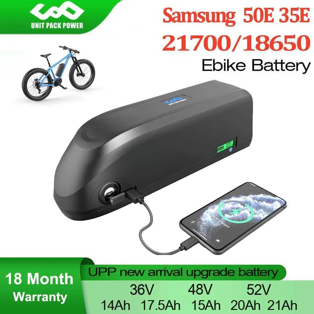 18650 21700 Ebike batterij Samsung 36V 48V 52V 14AH 15AH 17.5AH 20AH Bicycle Batterij voor 1500W 1000W 750W 500W RAD BATTERING