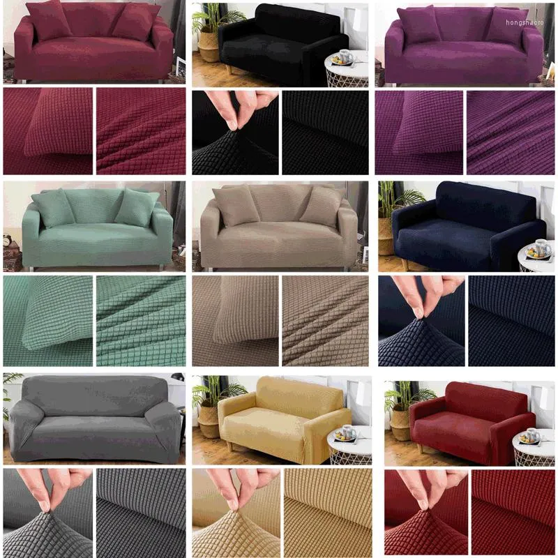 Chair Covers 56 Velvet Sofa For Living Room Solid Sectional Cover Elastic Couch Home Decor Fundas Slipover Top Quality