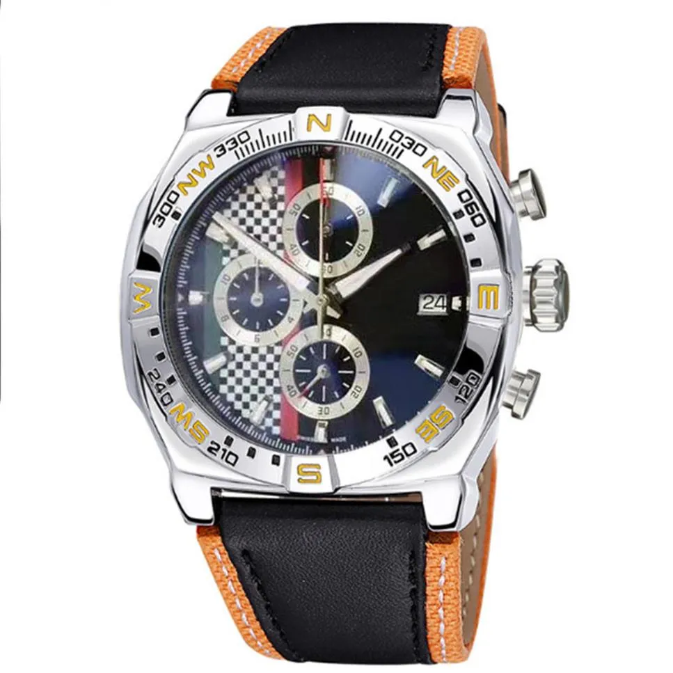 Mens Sport Watch Montre de Luxe luksusowe zegarek na rękę japońską kwarc ruch chronograf czarna twarz Orologio di Lusso Fashions Watche355i