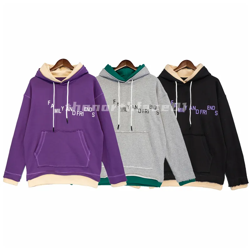 Designer de luxe Mens Hoodie Lettre Impression Contraste À Manches Longues Pull Automne Marque De Mode Pull Ras Du Cou Top Noir Gris Violet