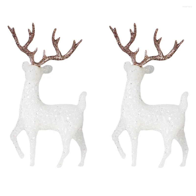 Festive Supplies Deer Christmas Figurines Reindeer Cake Decor Mini Decoration White Decorations Ornament Animal Birthday Figures Figurine