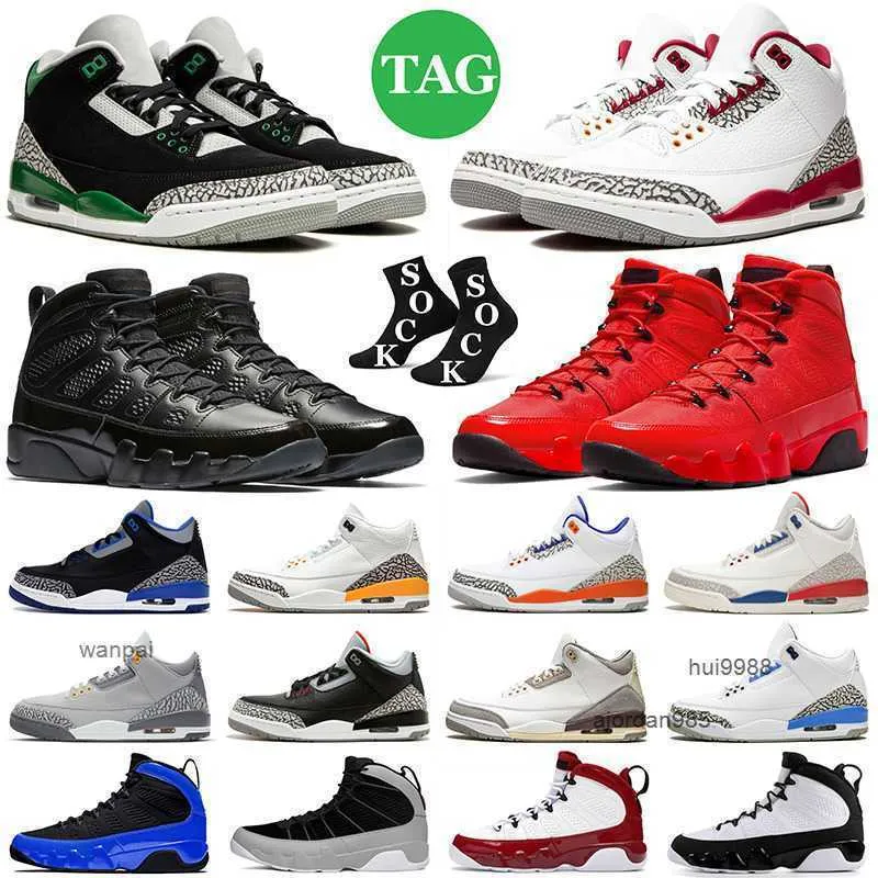 2023 3 3s Mens Basketball Shoes 9 9S Chile Cardinal Red Pine Green Georgetown UNC A Ma Maniere Partícula Gray Men treinadores femininos Sports Jordon Jordab